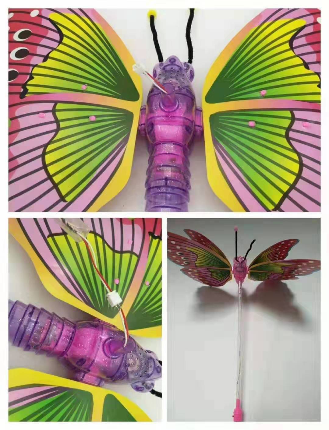 New Flash with Music Wings Moving Butterfly Factory Direct Sales Children's Luminous Toys Stall Square Hot Sale