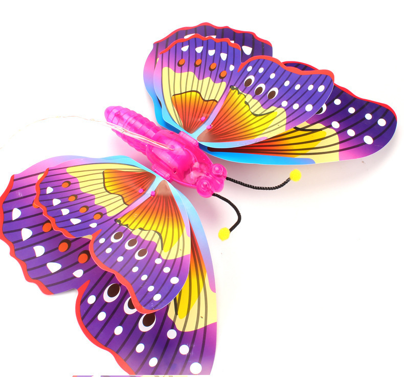 New Portable Butterfly Luminous Electric Music Portable Lantern Electric Butterfly Stall Popular Luminous Toys Wholesale