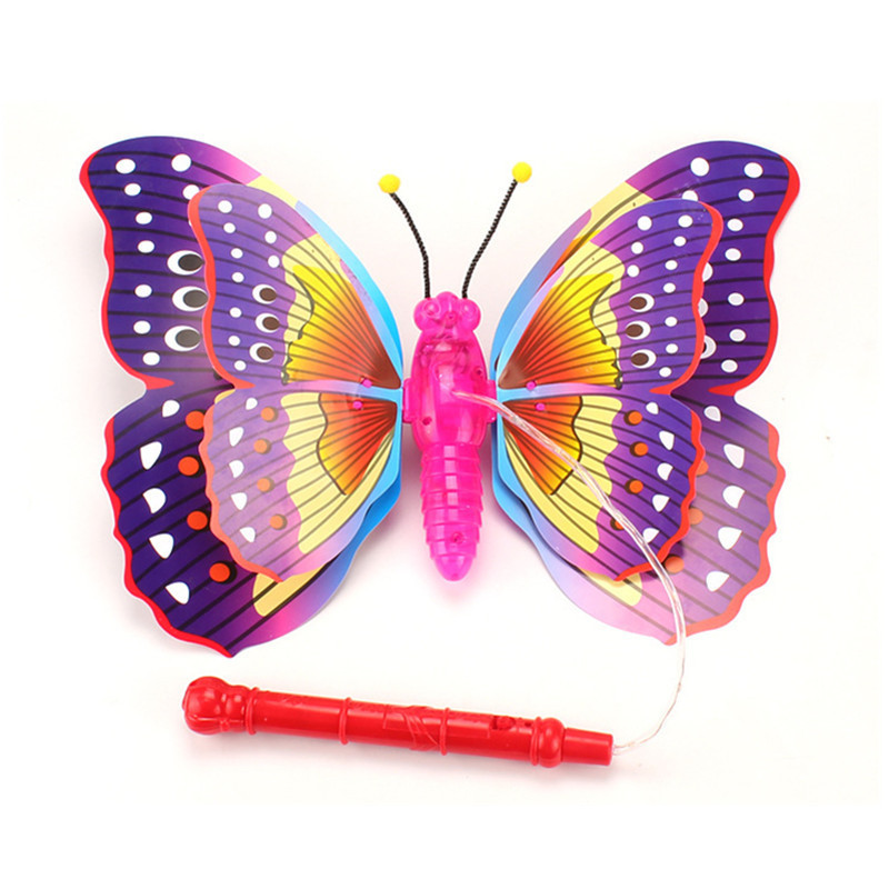 New Portable Butterfly Luminous Electric Music Portable Lantern Electric Butterfly Stall Popular Luminous Toys Wholesale