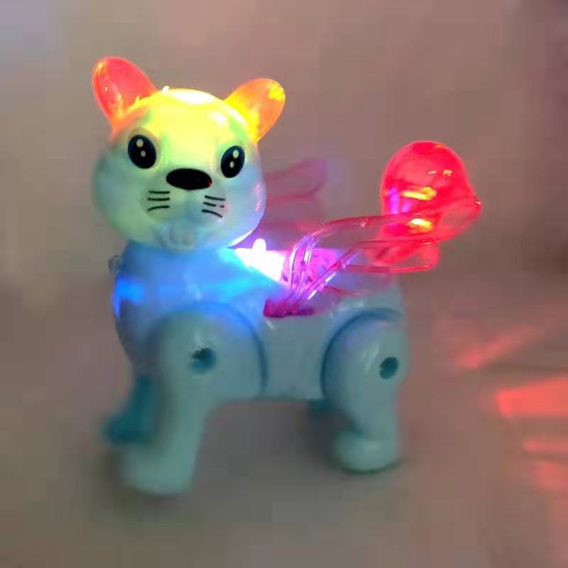 Electric rope squirrel luminous music children&#039;s toys night market hot hot style wholesale animal luminous toys