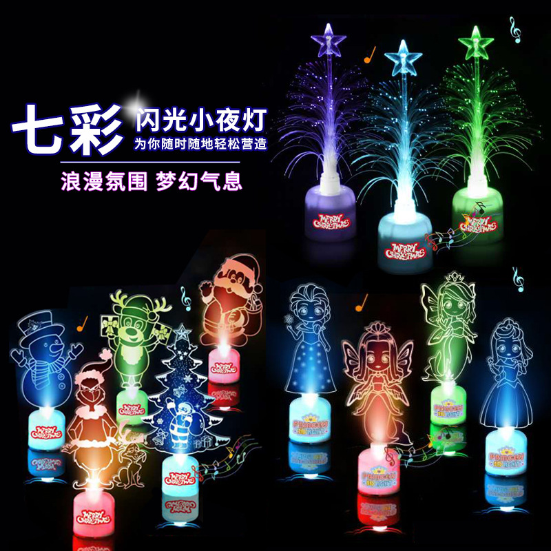 Christmas Tree Santa Claus Light Music Small Night Lamp Children&#039;s Luminous Toys Small Gift Night Market Stall Supply