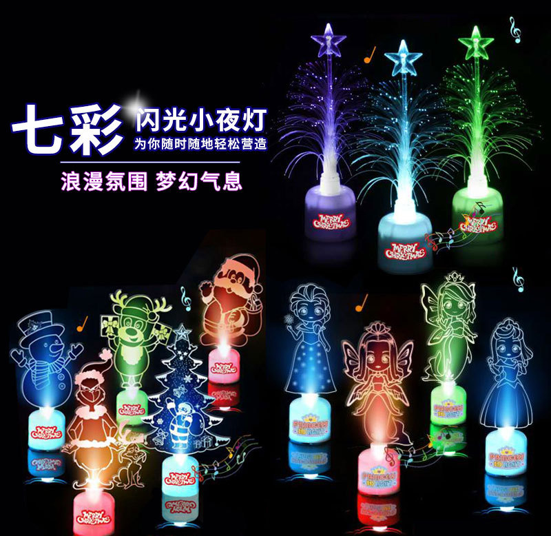 Christmas Tree Santa Claus Light Music Small Night Lamp Children's Luminous Toys Small Gift Night Market Stall Supply