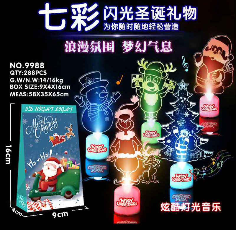 Christmas Tree Santa Claus Light Music Small Night Lamp Children's Luminous Toys Small Gift Night Market Stall Supply
