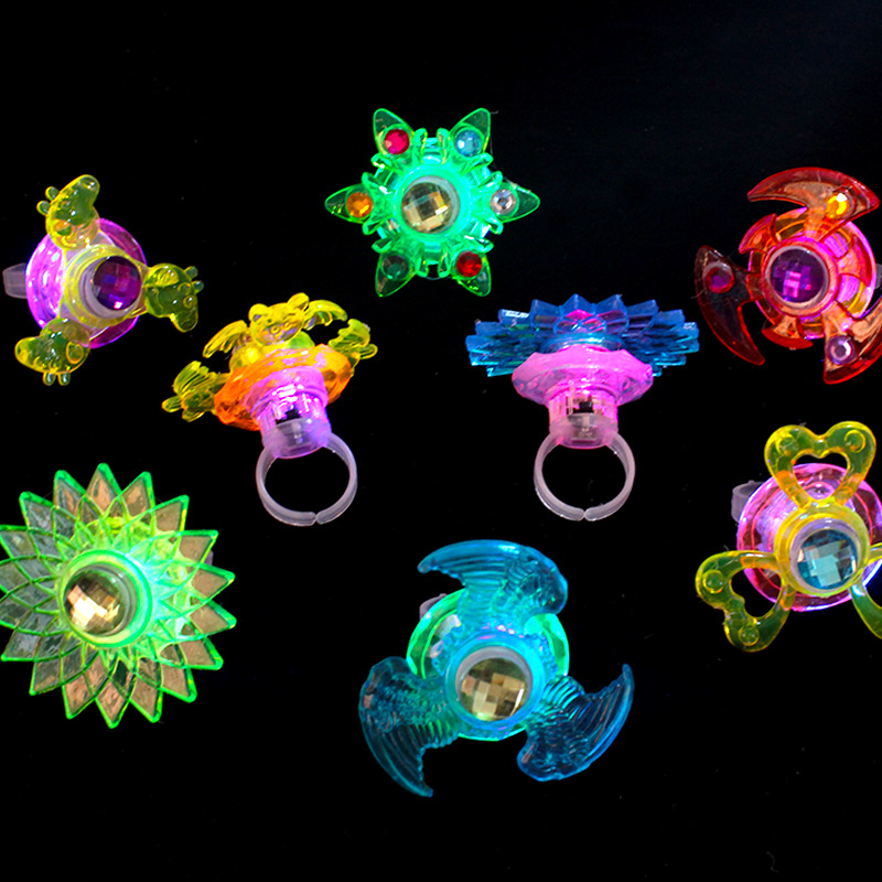 Children&#039;s Luminous Toys Gyro Ring Flash Spinning Gyro Finger Lights Stall Night Market Gift Toy Ring