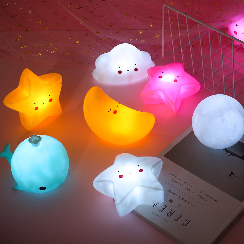 INS Popular Sun Moon Star Unicorn Night Light Children&#039;s Luminous Toys Bedroom Wake-up Light LED Light