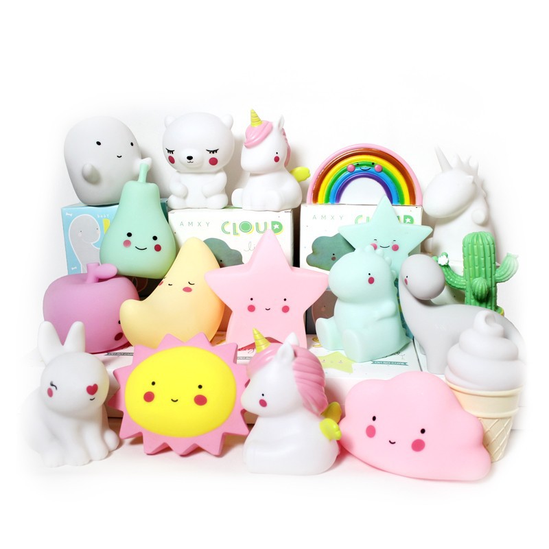 INS Popular Sun Moon Star Unicorn Night Light Children&#039;s Luminous Toys Bedroom Wake-up Light LED Light