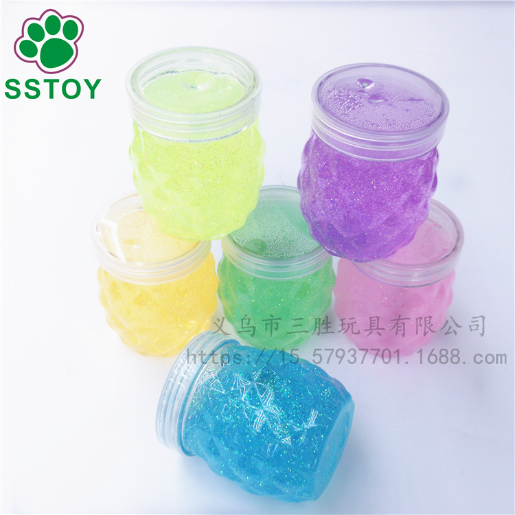 Children's non-toxic crystal color mud fruit crystal clay plasticine creative hand diy6 color large pineapple can Children's non-toxic crystal color mud fruit crystal clay plasticine creative hand diy6 color large pineapple can
