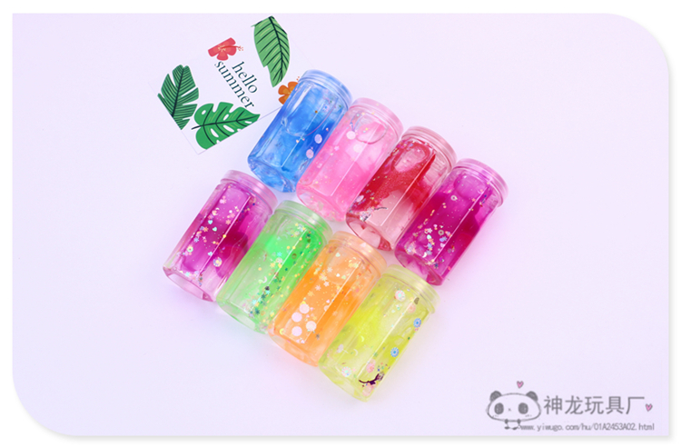Factory Direct Sales Colorful Sequins Canned Crystal Clay Children's DIY Toy Set Clay Lime Plasticine