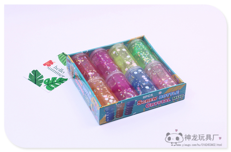 Factory Direct Sales Colorful Sequins Canned Crystal Clay Children's DIY Toy Set Clay Lime Plasticine