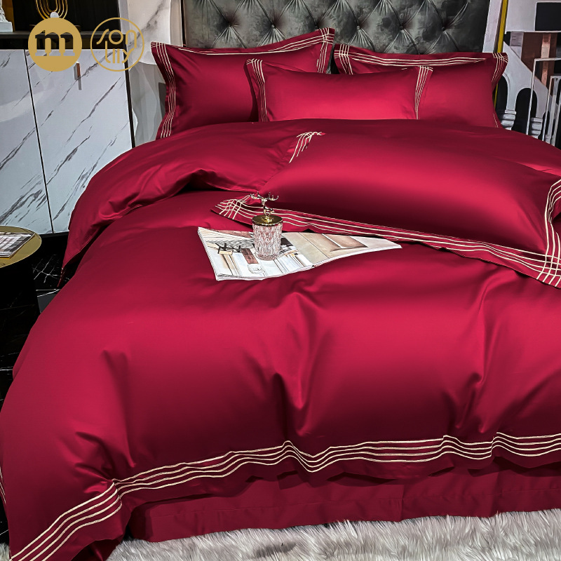 Wedding bedding 100S All Cotton Pure Cotton New Wedding Celebration Quilt Happy Quilt High-End Wedding Room