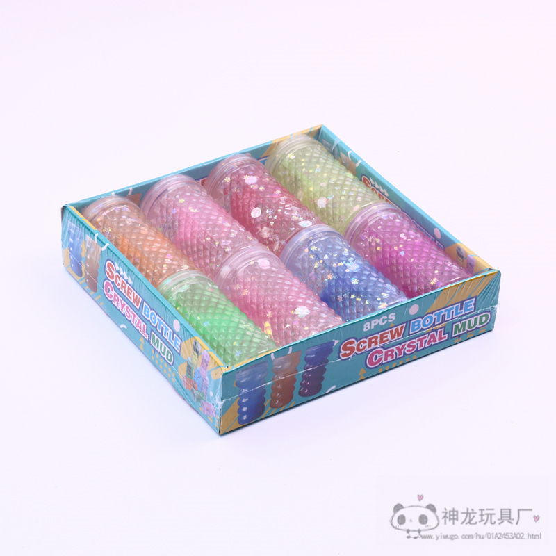 Fun Decompression Mud Stamp Mud Eight-Color Set Lime Foaming Glue Transparent Jelly Plasticine Crystal Mud