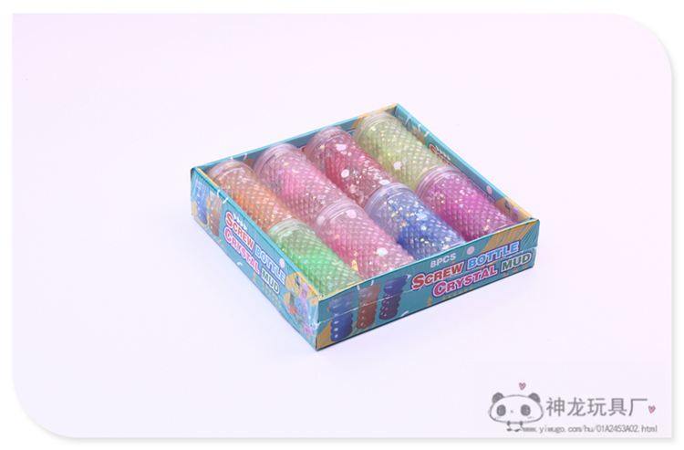 Fun Decompression Mud Stamp Mud Eight-Color Set Lime Foaming Glue Transparent Jelly Plasticine Crystal Mud
