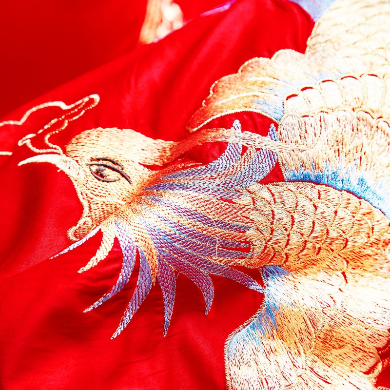 Cotton Four-Piece Set Embroidery Big Red Joy Bedding Wedding Quilt Cover Wedding Bedding Wedding Set Wedding bedding