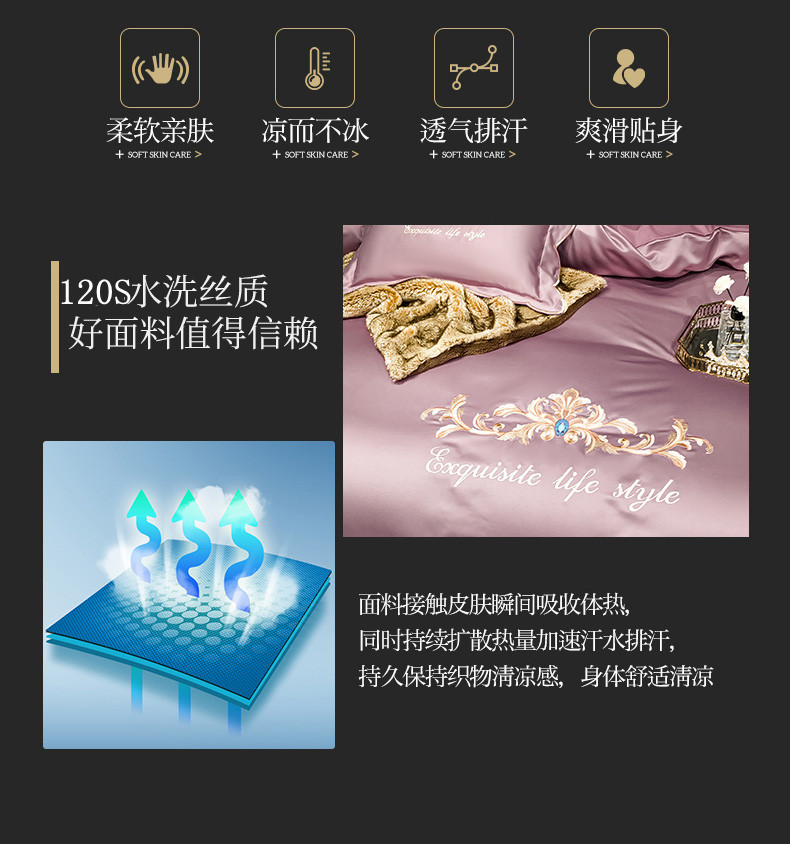 Wedding bedding  Cotton Bed Sheet High-End Luxury Embroidered Wedding Quilt Cover Bedding 4 Spring and Autumn