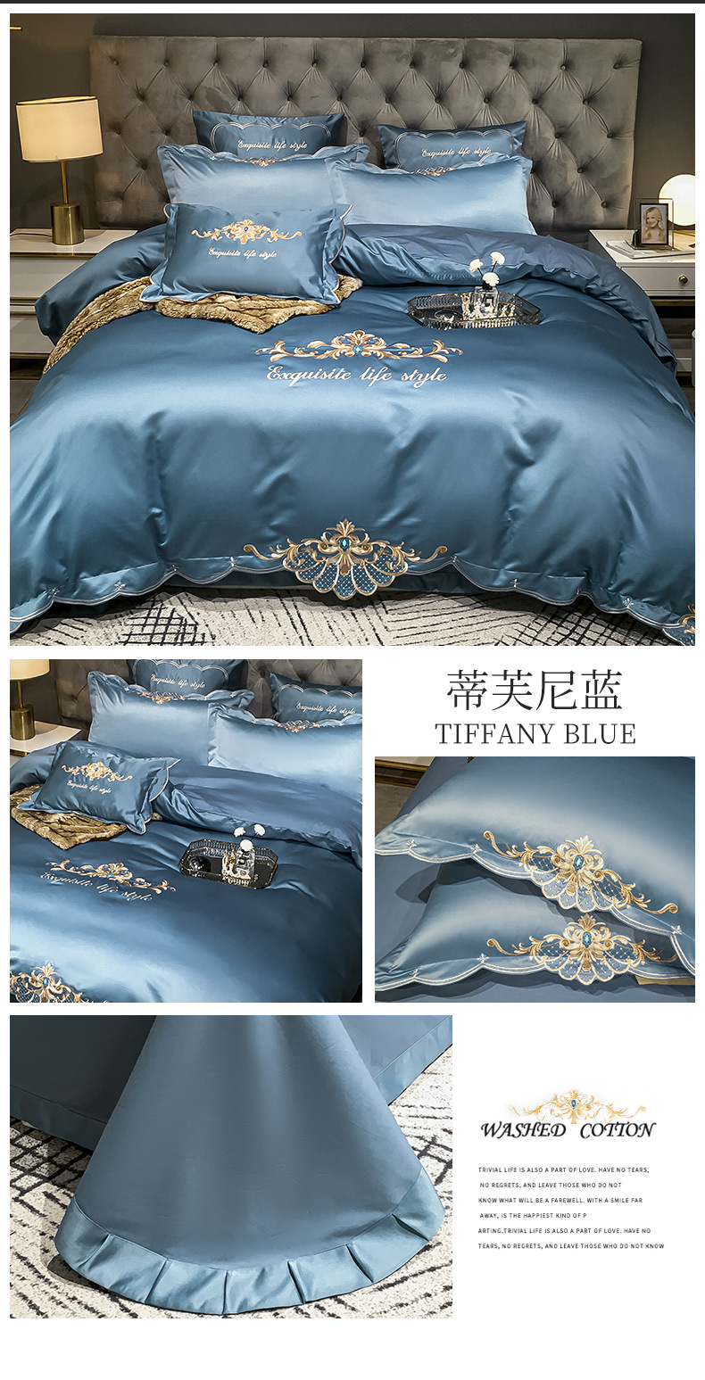 Wedding bedding  Cotton Bed Sheet High-End Luxury Embroidered Wedding Quilt Cover Bedding 4 Spring and Autumn