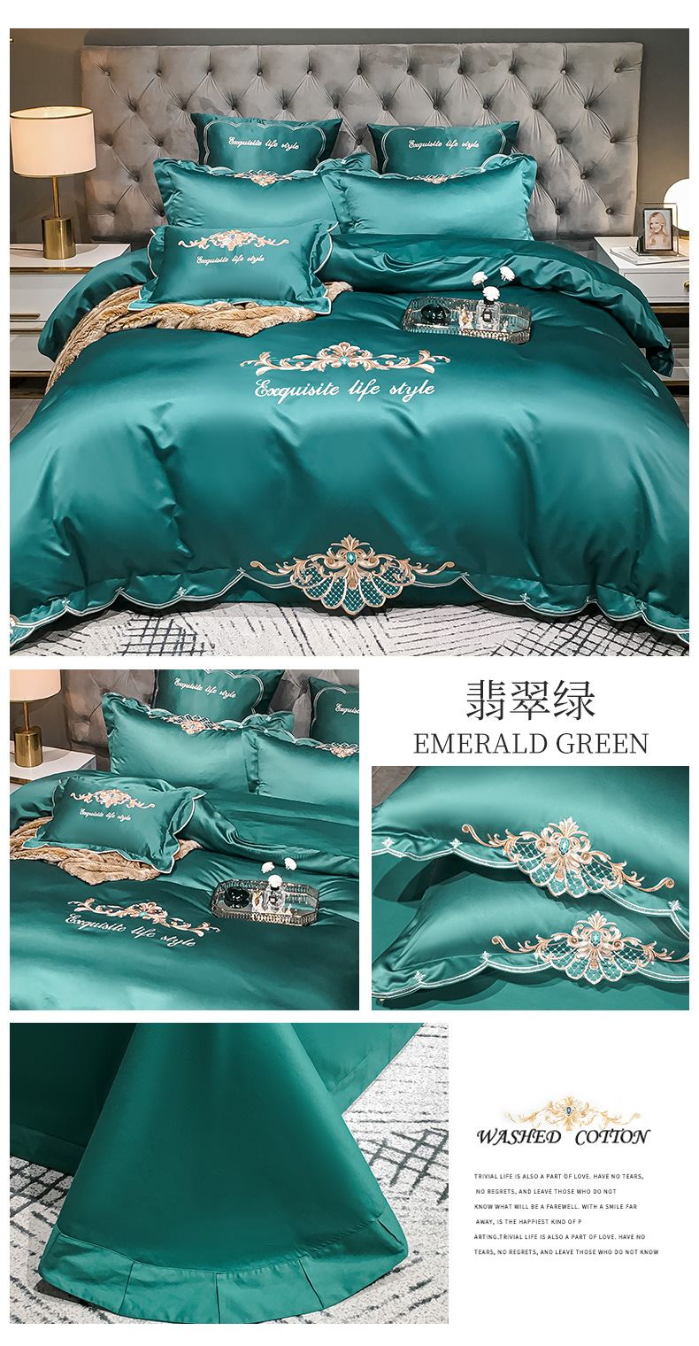 Wedding bedding  Cotton Bed Sheet High-End Luxury Embroidered Wedding Quilt Cover Bedding 4 Spring and Autumn