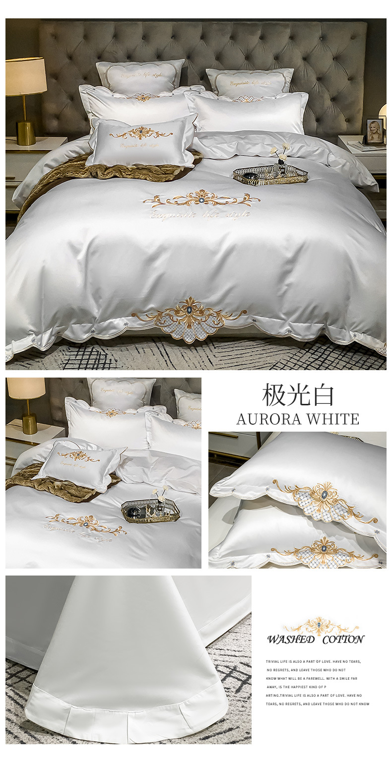 Wedding bedding  Cotton Bed Sheet High-End Luxury Embroidered Wedding Quilt Cover Bedding 4 Spring and Autumn