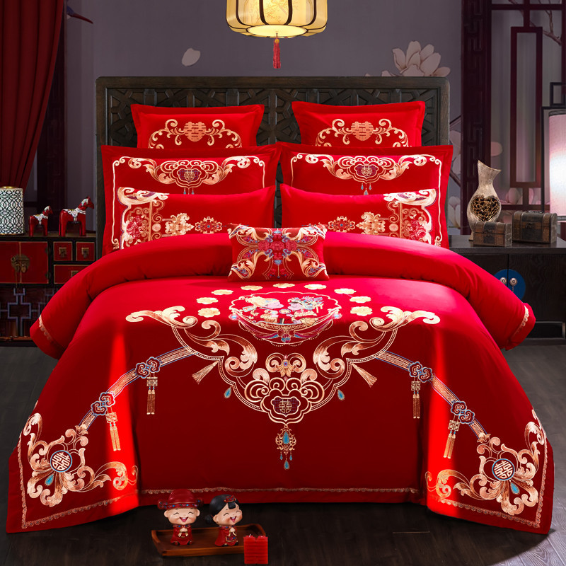 Wedding bedding Cotton Wedding Four-Piece Bedding Set Cotton Wedding Four-Piece Wedding Bedding Wedding Four-Piece Set