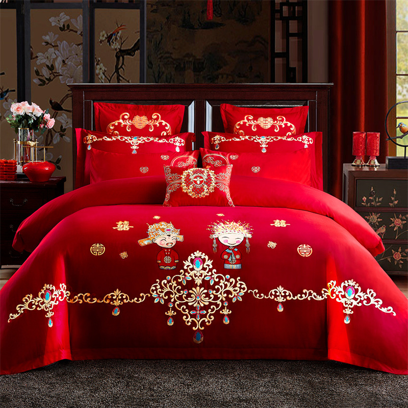 Wedding bedding Cotton Wedding Four-Piece Bedding Set Cotton Wedding Four-Piece Wedding Bedding Wedding Four-Piece Set