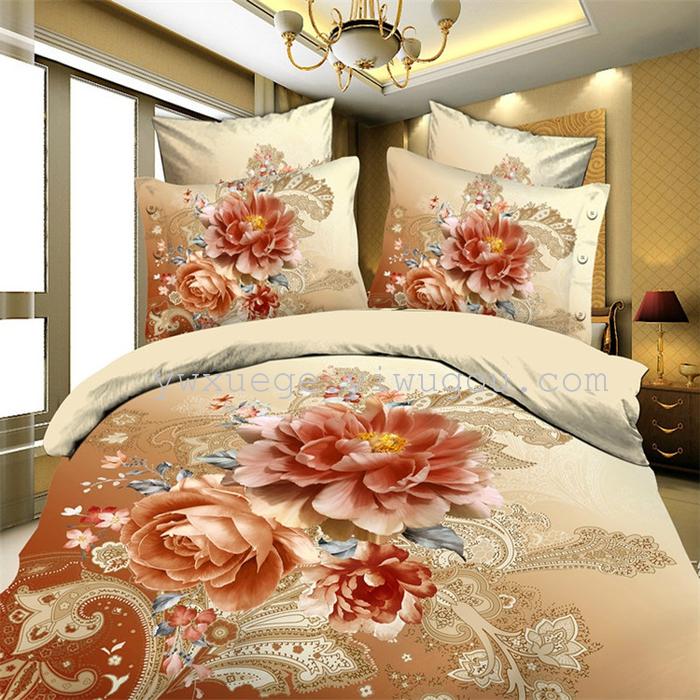 Snow pigeon Fleur fabric sueding wedding bedding set of four continental sheets factory direct---love