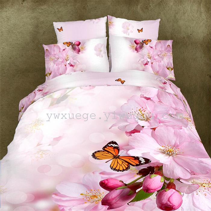 Snow pigeon Fleur fabric sueding wedding bedding set of four continental sheets factory direct---love