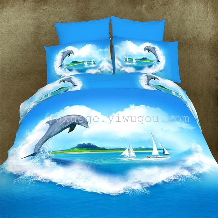 Snow pigeon Fleur fabric sueding wedding bedding set of four continental sheets factory direct---love