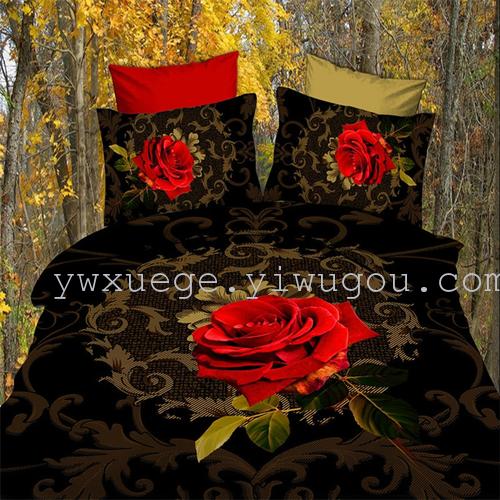Snow pigeon home textiles autumn/winter set of four new super soft warm Kiss Liv velvet wedding bedding set of factory outlets