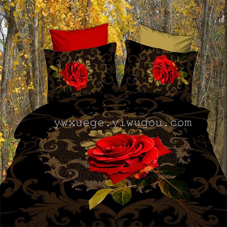 Snow pigeon home textiles autumn/winter set of four new super soft warm Kiss Liv velvet wedding bedding set of factory outlets