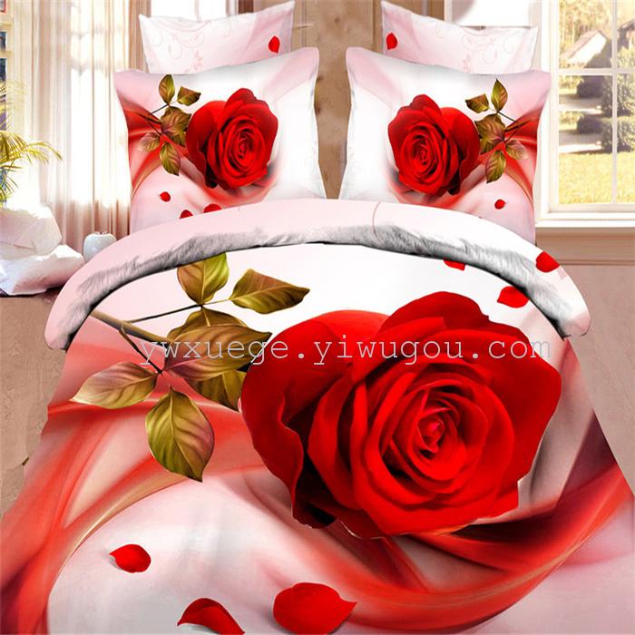 Snow pigeon home textiles autumn/winter set of four new super soft warm Kiss Liv velvet wedding bedding set of factory outlets