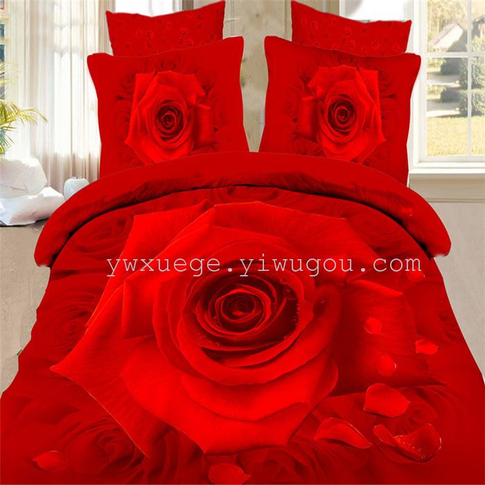 Snow pigeon home textiles autumn/winter set of four new super soft warm Kiss Liv velvet wedding bedding set of factory outlets