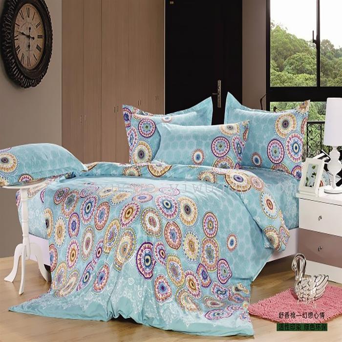 Snow pigeon wedding bedding textile Shu Xiang pattern cotton four set color range trade selling cheap marketing quality assurance--colorful roses