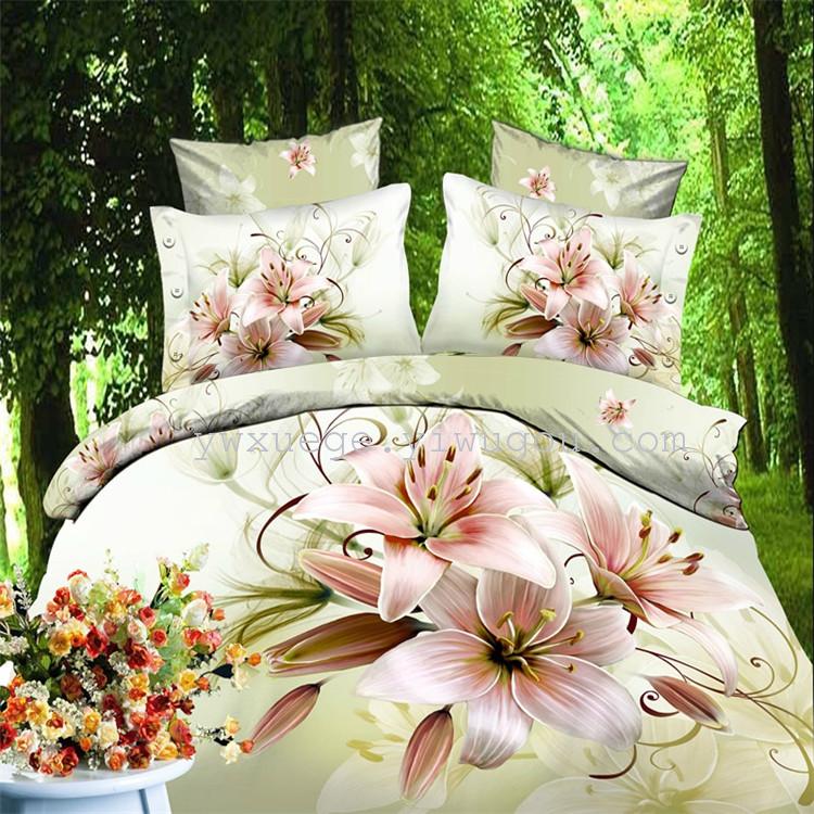 Snow pigeon home textiles autumn/winter set of four new super soft warm Kiss Liv velvet wedding bedding 3D stereo factory outlets-flower fairy