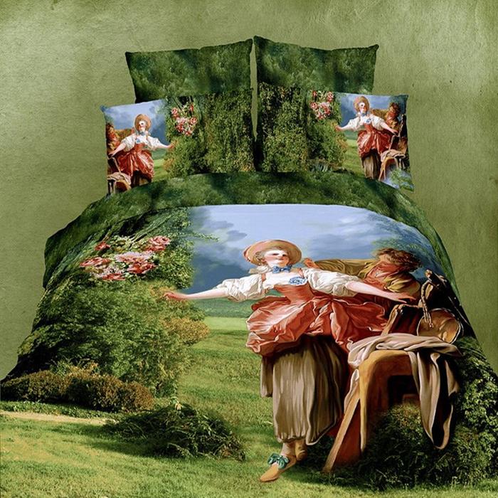 3D painting floral cotton four set elegant wedding bedding factory outlets selling roses bedding 3D painting floral cotton four set elegant wedding bedding factory outlets selling roses bedding