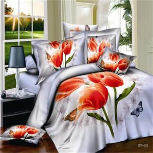 Wedding bedding set of four 133*72 high count and high density of four sets of 100% cotton cotton four set bed sheets, flower type