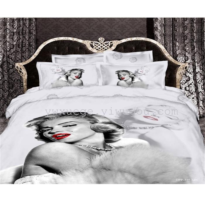 Wedding bedding set of four 133*72 high count and high density of four sets of 100% cotton cotton four set bed sheets, flower type