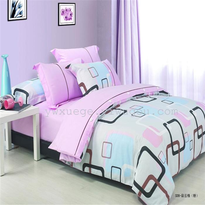 Snow pigeon House-woven cotton cotton twill four set printing wedding bedding bedding specials quality factory direct