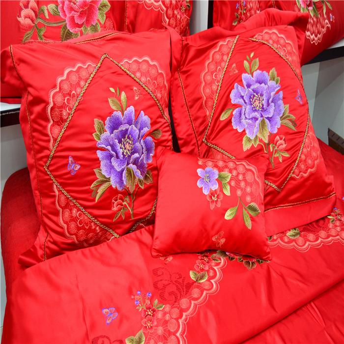 YWXUEG Home textile bridal satin jacquard bedding four wedding bedding series