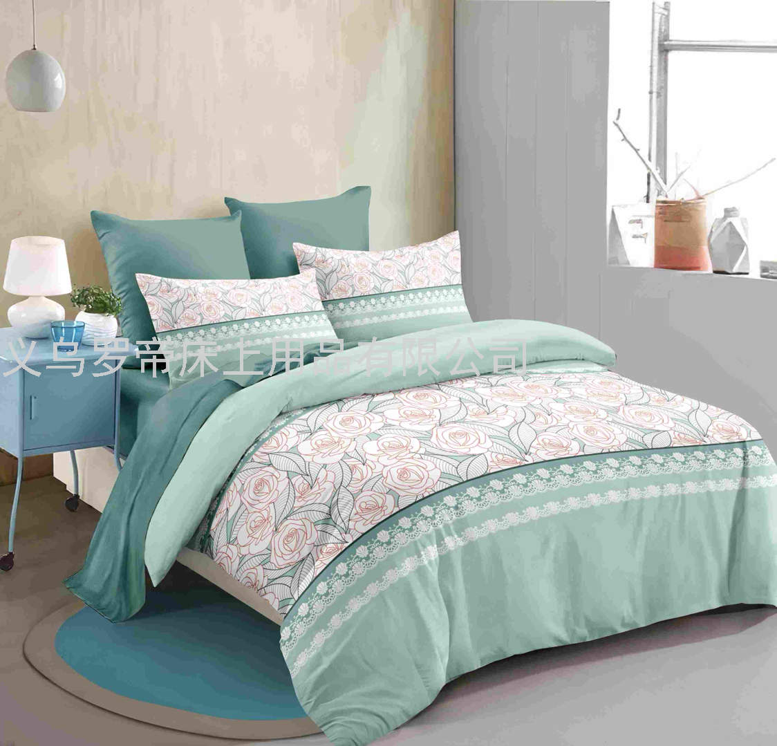 Four-Piece Set All Cotton Pure Cotton Wedding Ceremony Bed Sheets Quilt Cover Wedding Bedding Retro Style 4-Piece Set