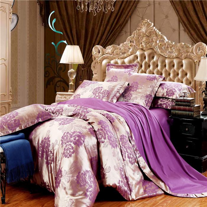Yiwu snow pigeon home textile tiansi cotton satin jacquard three or four sets of wedding bedding set new style