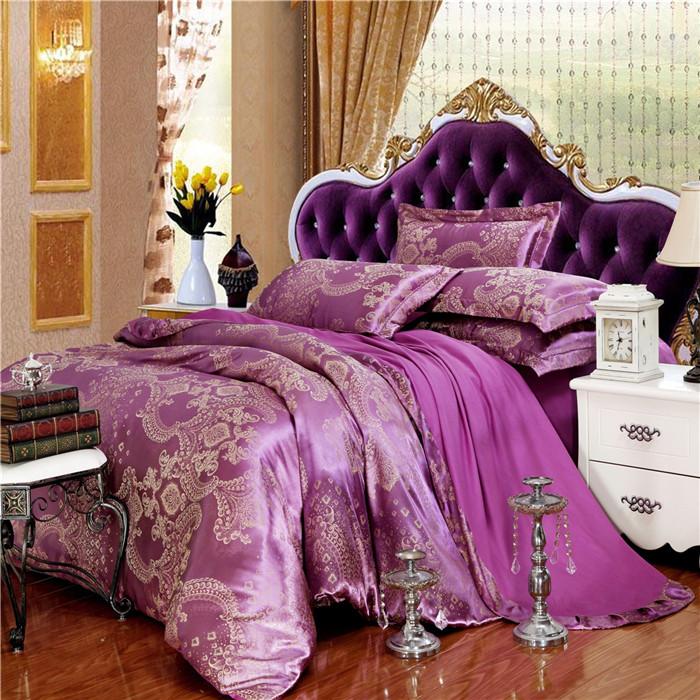 Yiwu snow pigeon home textile tiansi cotton satin jacquard three or four sets of wedding bedding set new style