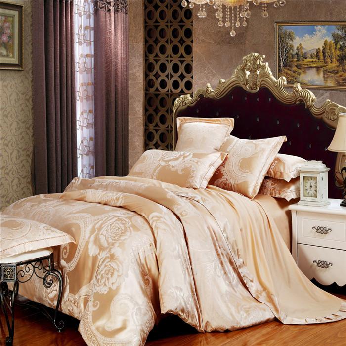 Yiwu snow pigeon home textile tiansi cotton satin jacquard three or four sets of wedding bedding set new style