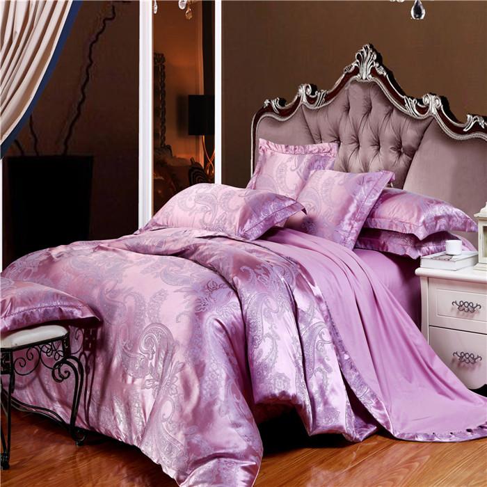 Yiwu snow pigeon home textile tiansi cotton satin jacquard three or four sets of wedding bedding set new style