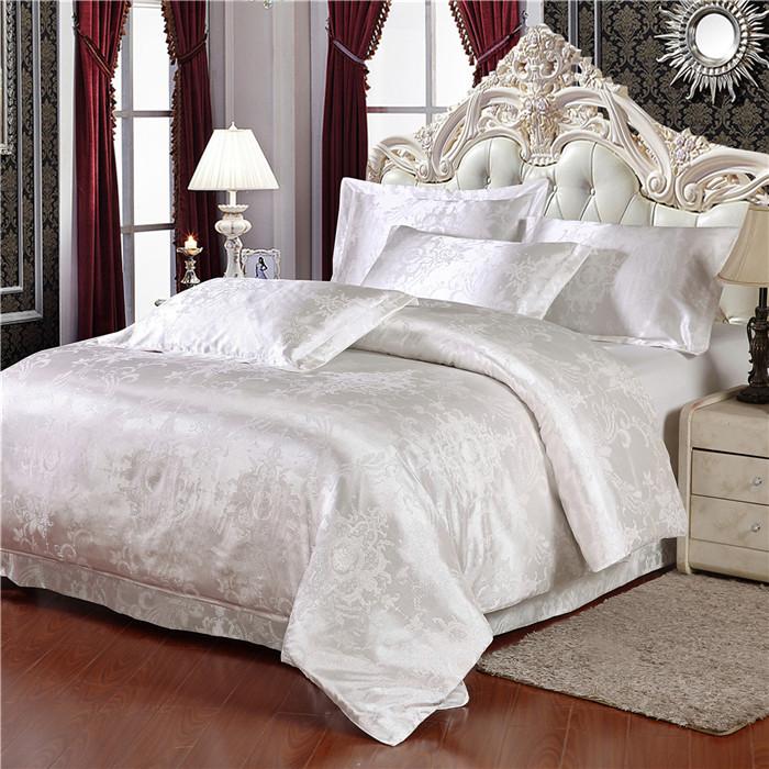 Yiwu snow pigeon home textile tiansi cotton satin jacquard three or four sets of wedding bedding set new style