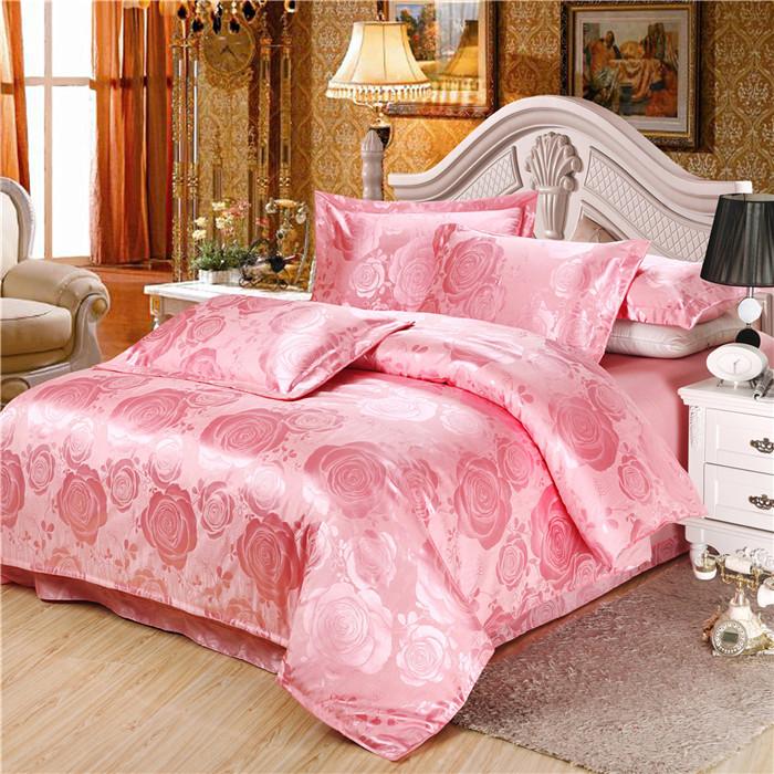 Yiwu snow pigeon home textile tiansi cotton satin jacquard three or four sets of wedding bedding set new style