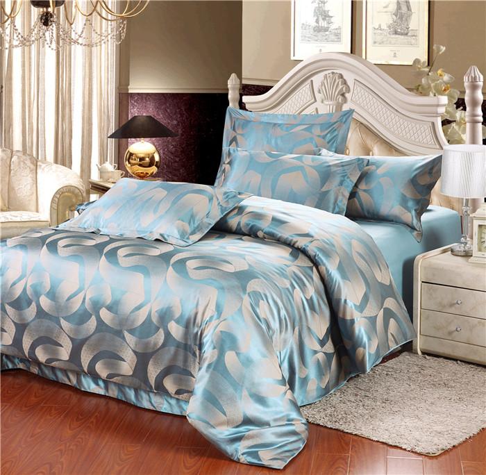 Yiwu snow pigeon home textile tiansi cotton satin jacquard three or four sets of wedding bedding set new style