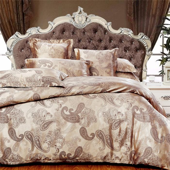 Yiwu snow pigeon home textile tiansi cotton satin jacquard three or four sets of wedding bedding set new style