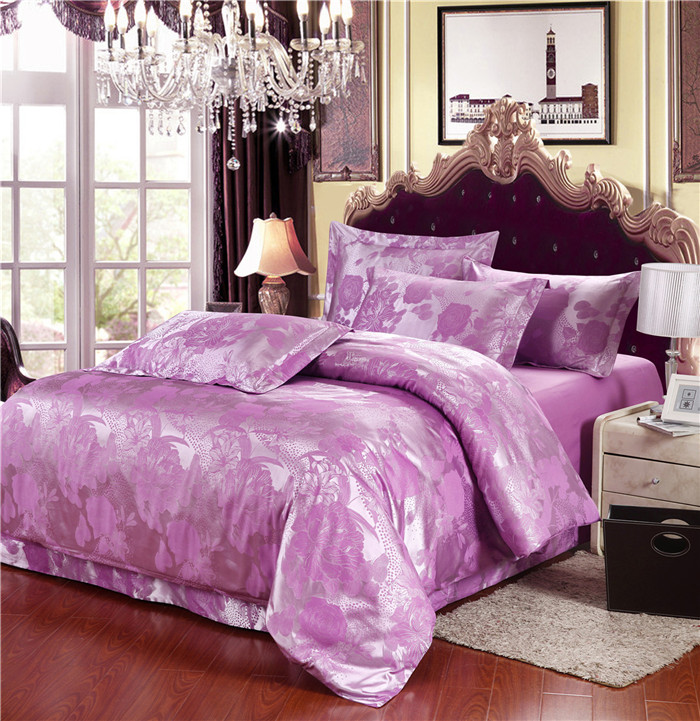 Yiwu snow pigeon spinning Tencel satin Jacquard wedding bedding package set of three or four new 2015