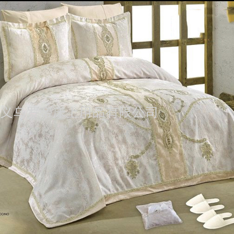 European-Style Four-Piece Set European-Style Home Textile Four-Six-Piece Set Model Room Wedding Bedding Bedspread Cotton Green