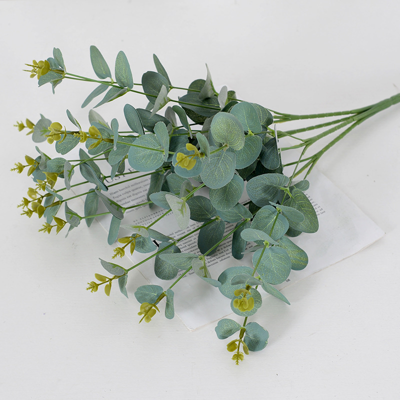 Factory Wholesale Simulation Zamioculcas Leaves Eucalyptus Simulation Green Plant Wedding Road Lead Props Artificial Flower Flower Arrangement Decoration