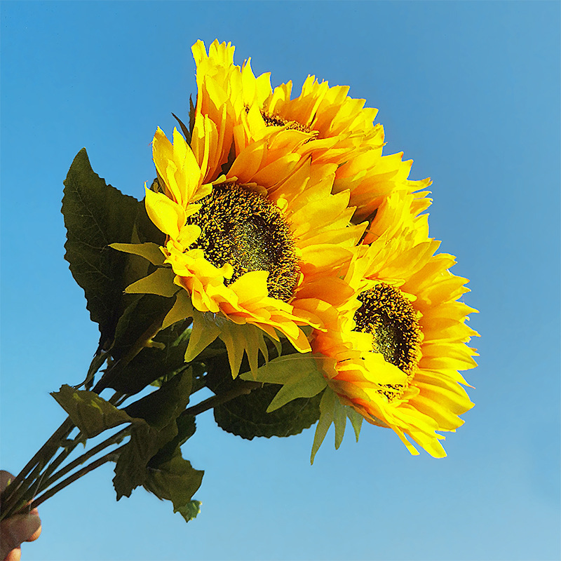 Flower SUNFLOWER Pastoral Style Wedding Decoration Photography Props Home Display Window Decorative Fake Flower Whole